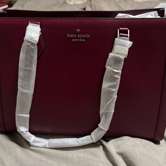 New Kate Spade Deep Red Tote Bag - Picture 1 of 5